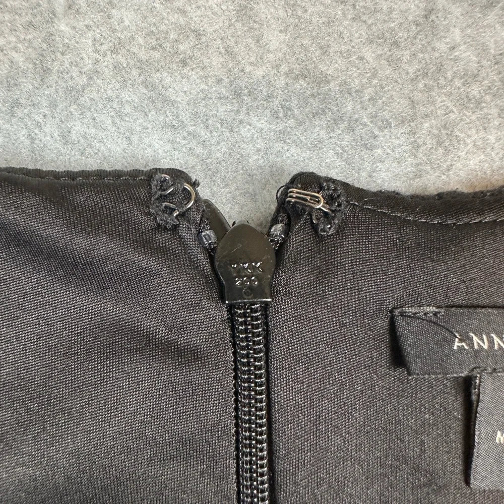 Ann Taylor Dress Womens 0 Black Textured Sheath Sleeveless Chic Career Workwear - Picture 3 of 9